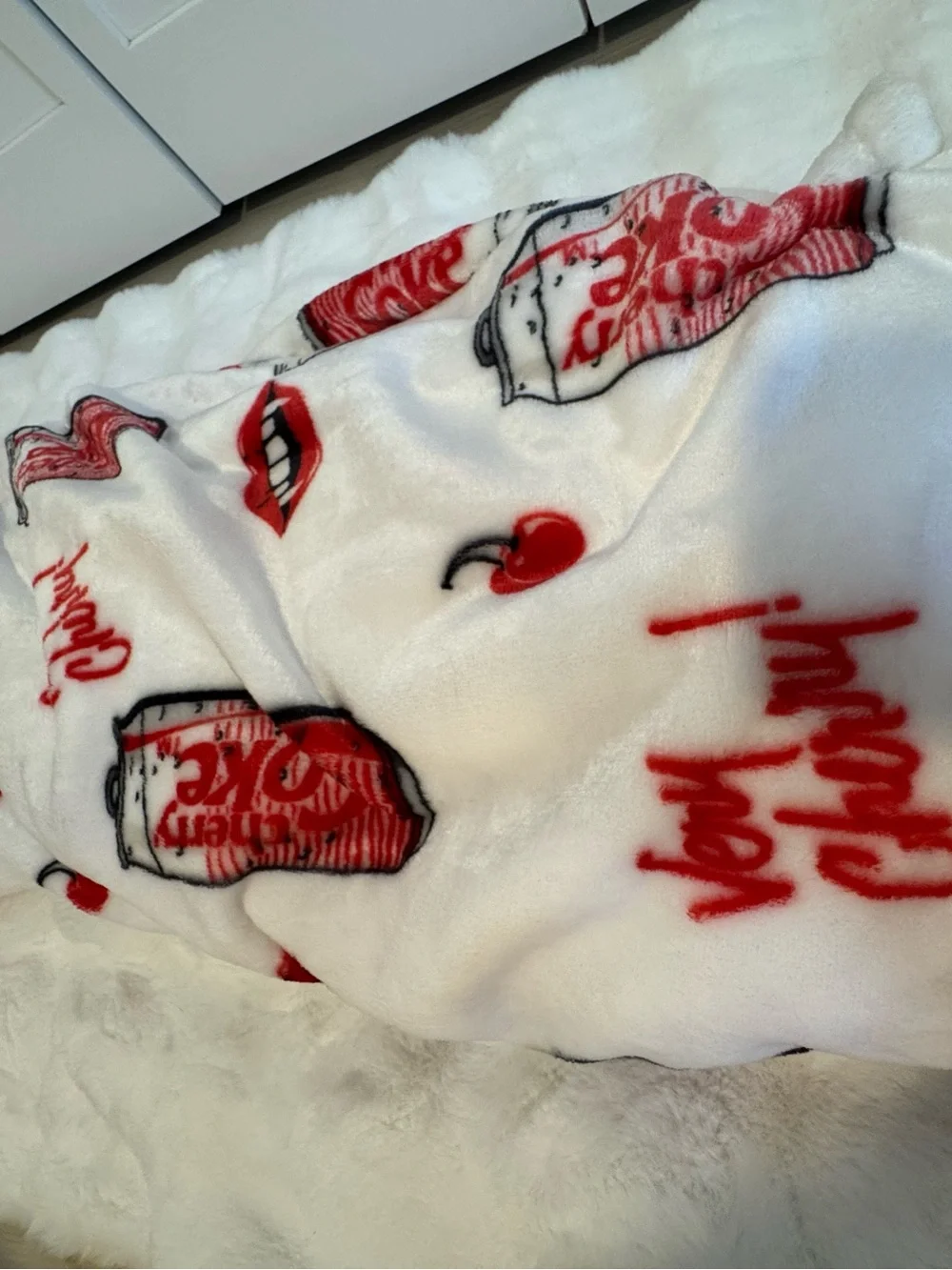 Cherry Coke Vampire Halloween Luxe Plush Blanket Throw